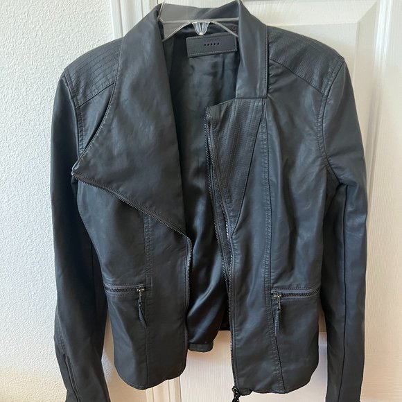 Jackets & Blazers - NEW Gray Faux Leather Jacket XS